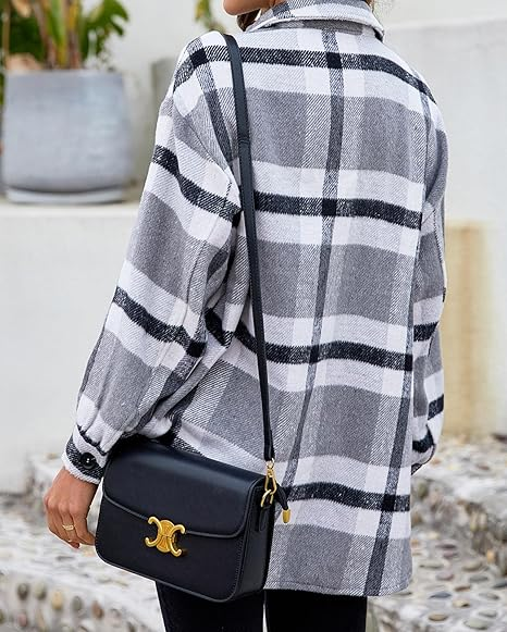 Urban Plaid Button Jacket