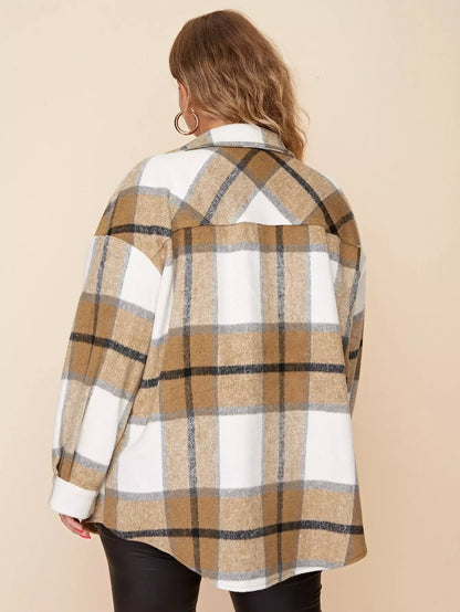 Urban Plaid Button Jacket