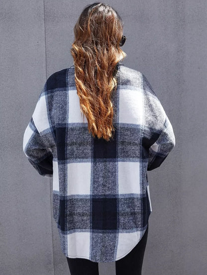 Urban Plaid Button Jacket