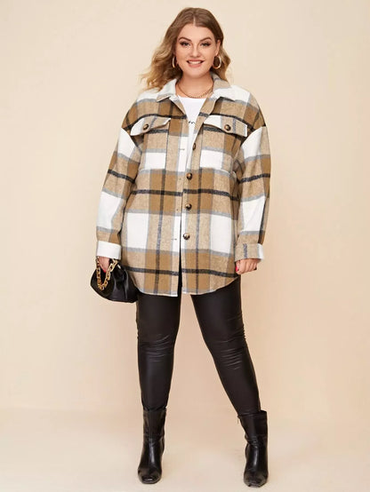 Urban Plaid Button Jacket